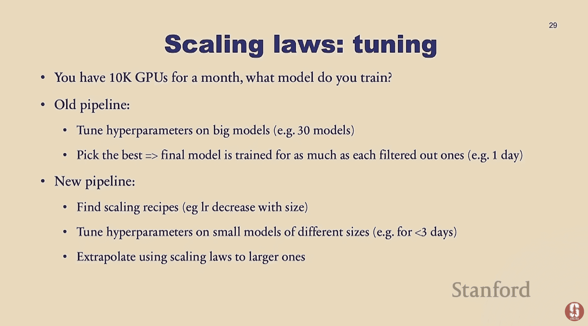 slide on tuning LLM tuning based on scaling laws
